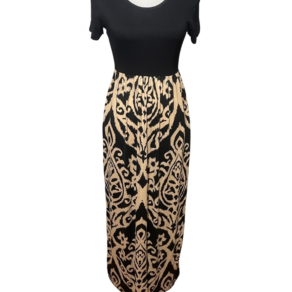 Grecerelle Black and Tan Sheath Maxi, Butterly Soft, 53 inches long.